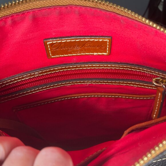 Dooney & Bourke Pebble Leather Satchel Black & Brown Trim - Picture 10 of 10